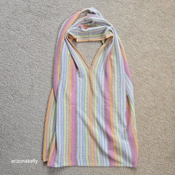 GAP Silk Knit Striped Balaclava Scarf Wrap - Picture 1 of 10